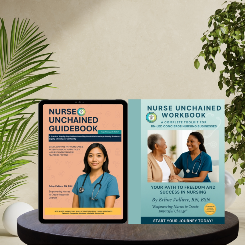 Concierge Nursing Startup Bundle – Guidebook (PDF) + Workbook (Print) – Nurse Unchained™