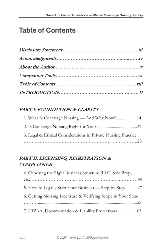 Concierge Nursing Business Startup Guidebook (PDF) – Nurse Unchained™ - Image 3